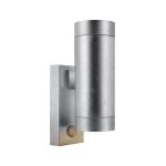 Nordlux Tin Vägglampa Metall och Glas Grå Up & Down | 76mm - IP54 - Passande för 2x GU10 - Rörelse- och Ljussensor